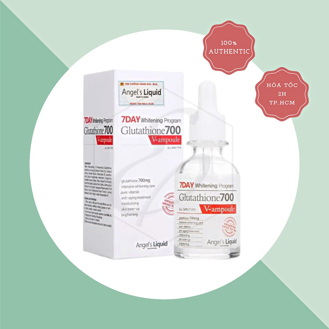Tinh chất dưỡng trắng da Angel's Liquid 7Day Whitening Program Glutathione 700 V-ampoule - 30ml